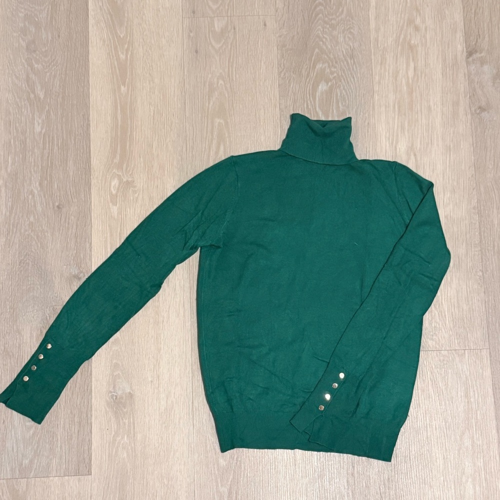 Elegant Green Turtleneck Sweater